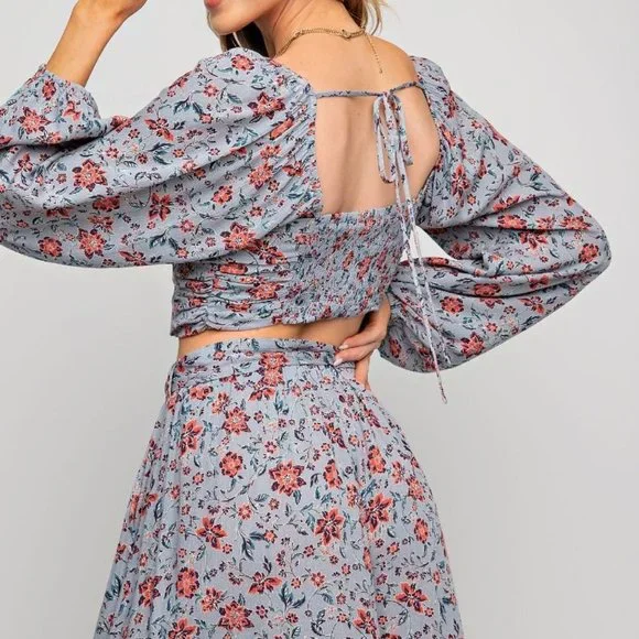 THE SHYANNA  PRINTED RAYON GAUZE CROP TOP  NWT - Picture 4 of 8